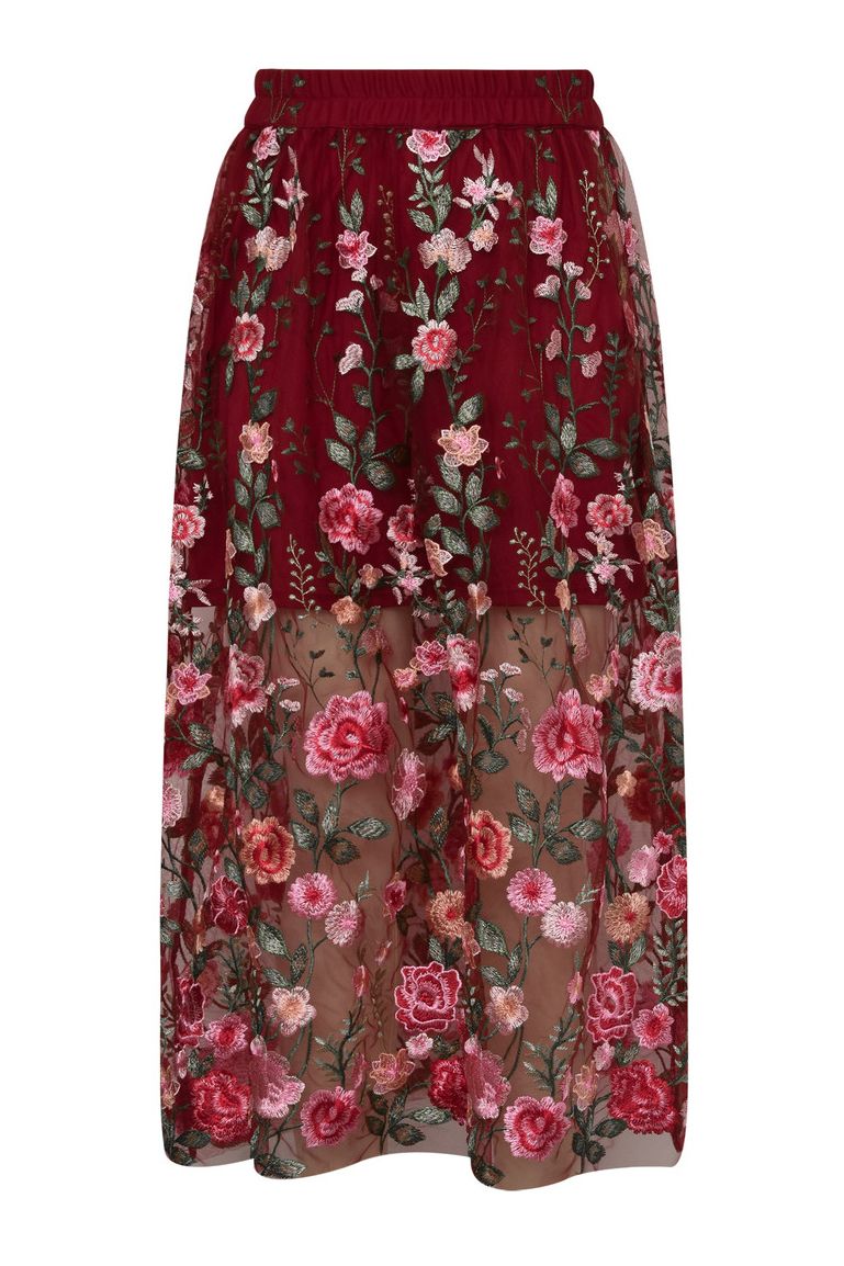 A-View - Nederdel - Fuschia Skirt - Bordeaux/Rose