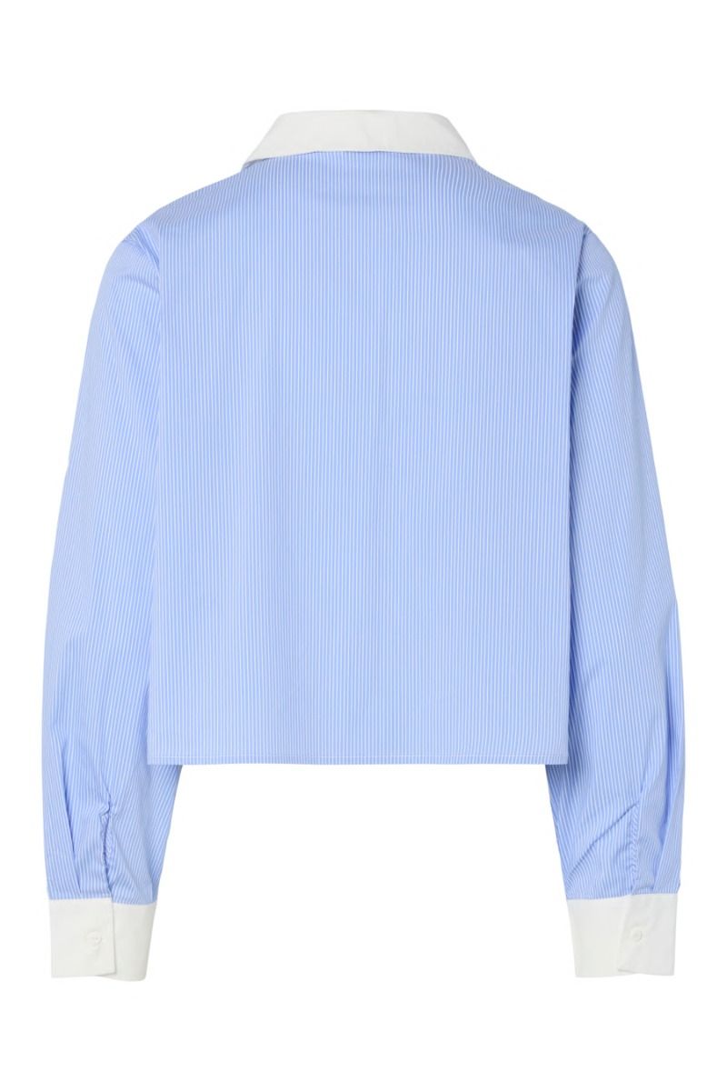 Y.A.S - Skjorte - Abri LS Short Shirt - Vista Blue