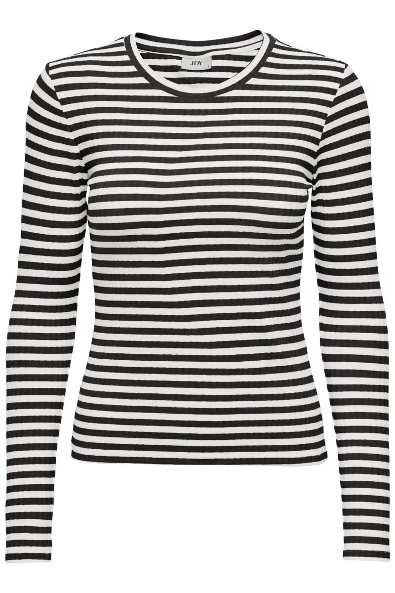 JDY - Bluse - Fransiska L/S Stripe - Cloud Dancer/Black