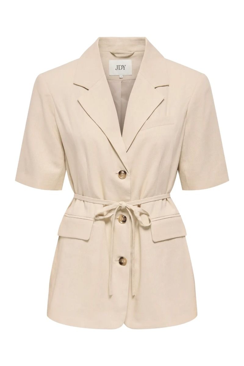 JDY - Blazer - Naomi Linen S/S Belt Blazer - Wheat (Levering midt april)