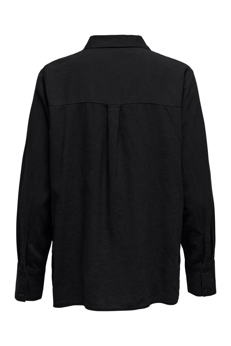 JDY - Skjorte - Say L/S Linen Loose Shirt - Black