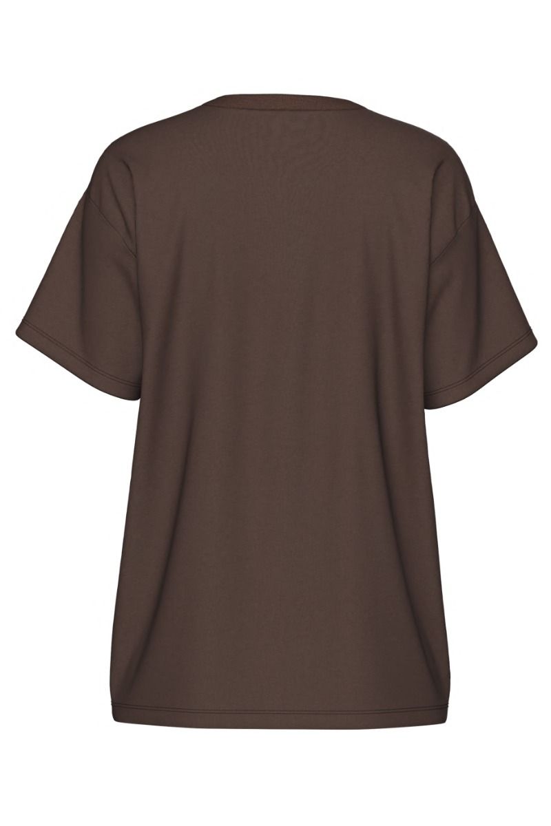 Pieces - T-shirt - Skylar SS Oversized Tee - Hot Fudge