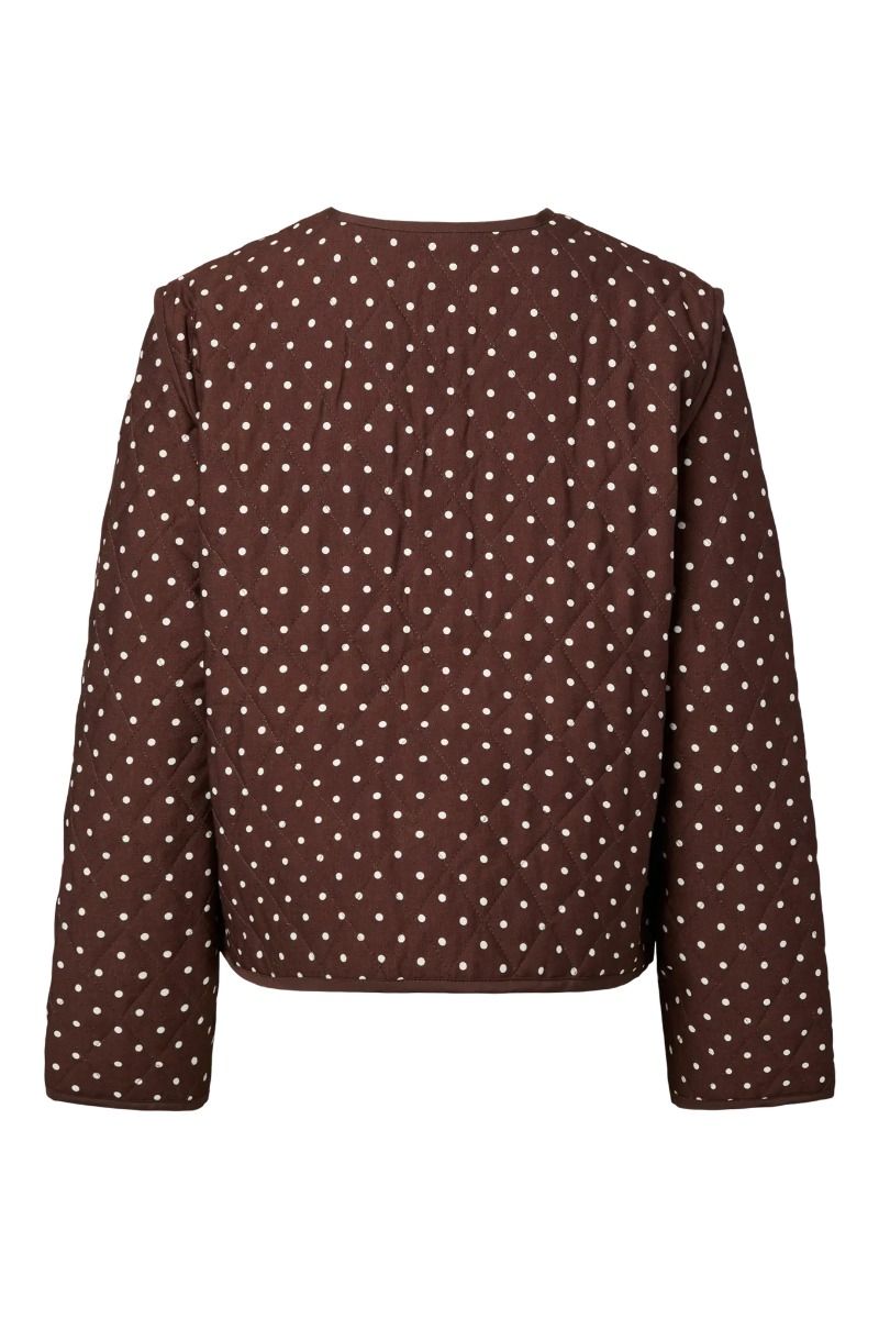 Pieces - Jakke - Gabby Quilt Jacket - Chicory Coffee Dots (Levering midt marts)