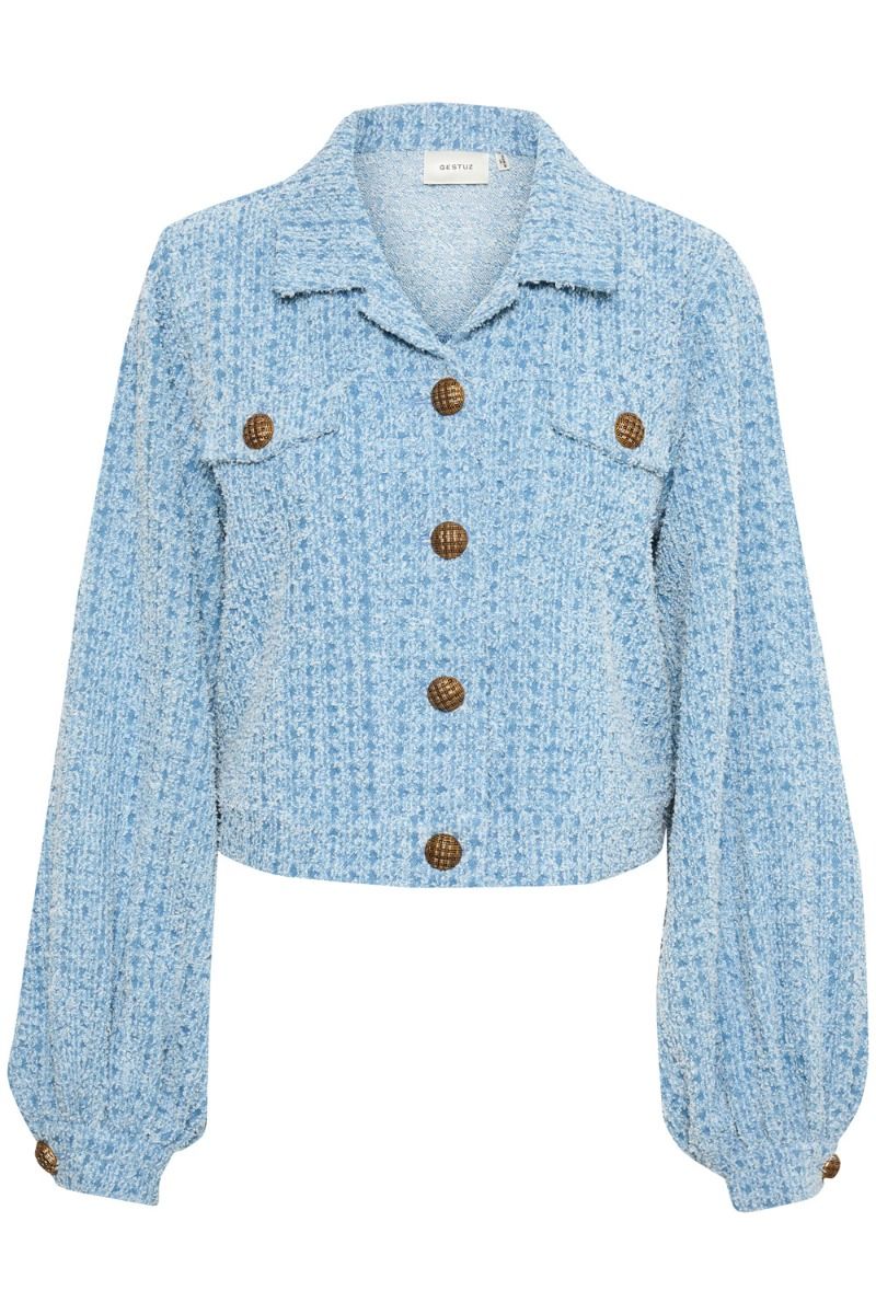 Gestuz - Blazer - JeanettaGZ Short Jacket - Distressed Blue