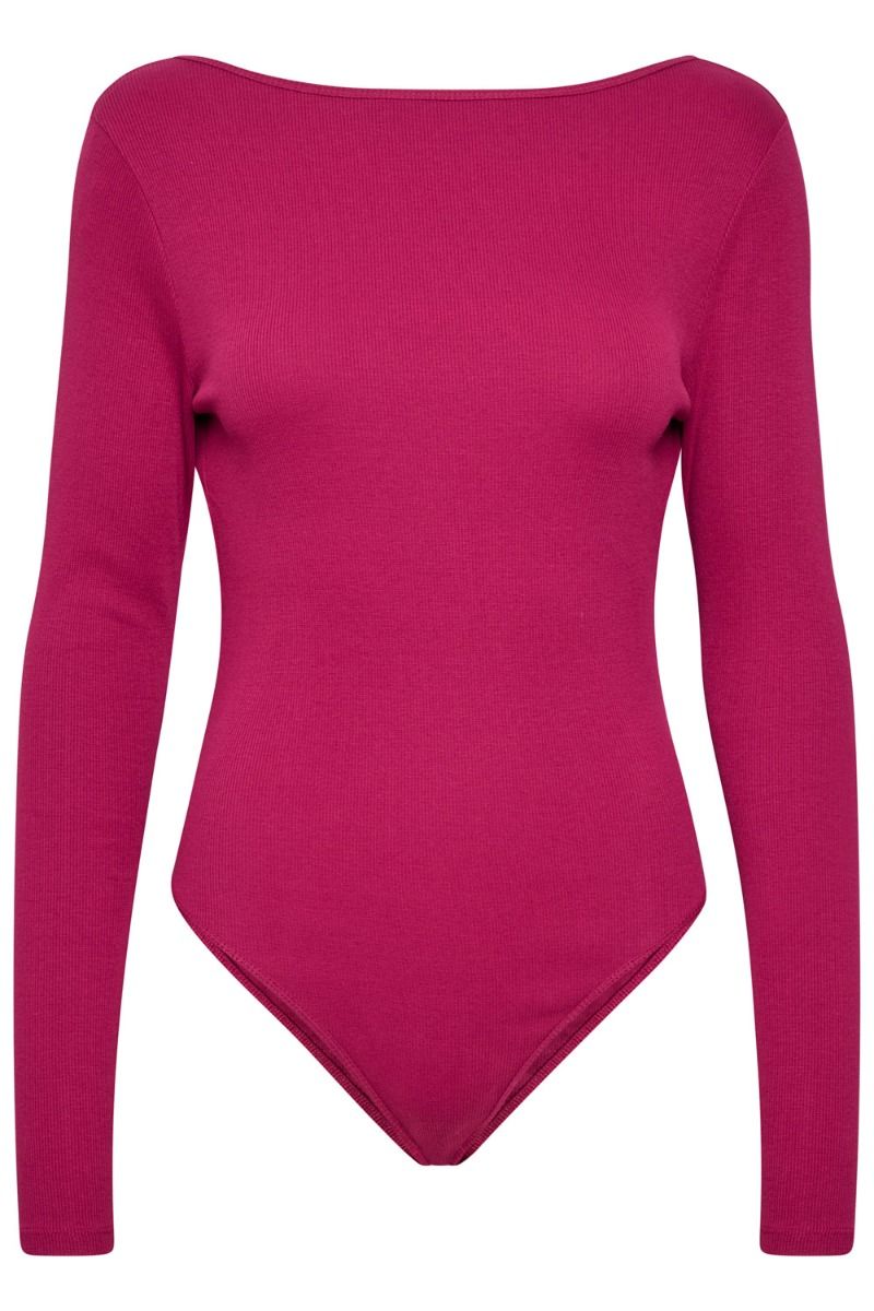Gestuz - Bodystocking - DrewGZ LS Bodystock - Raspberry Radiance