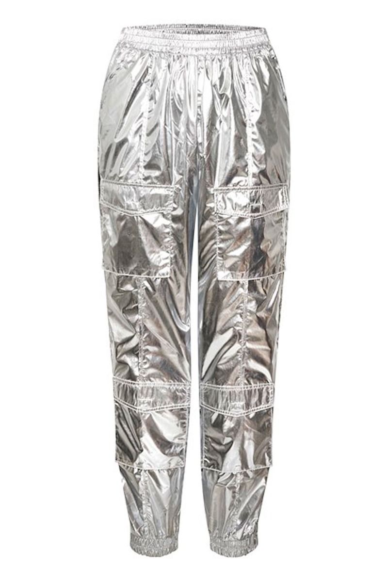 Gestuz - Bukser - AfinaGZ HW Metallic Pant - Silver