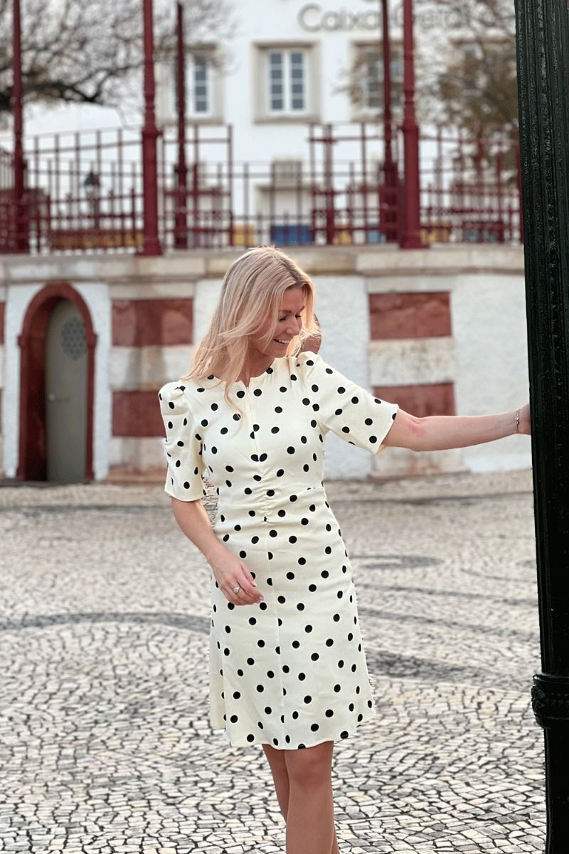 Gestuz - Kjole - DottiaGZ P Short Dress - Afterglow With Black Dot