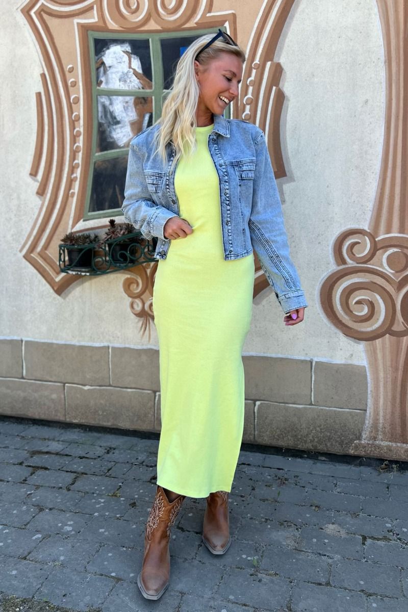 Gestuz - Kjole - DrewGZ SL Long Dress - Sunny Lime