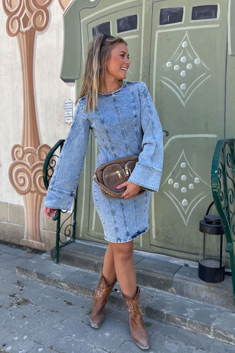 Gestuz - Kjole - JaniceGZ Short Dress - Washed Mid Blue