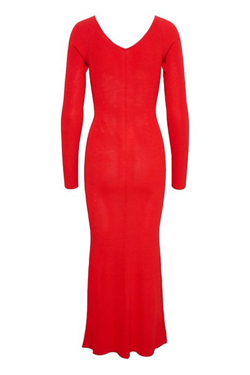 Gestuz - Kjole - MonaGZ V-neck Long Dress - Red Alert