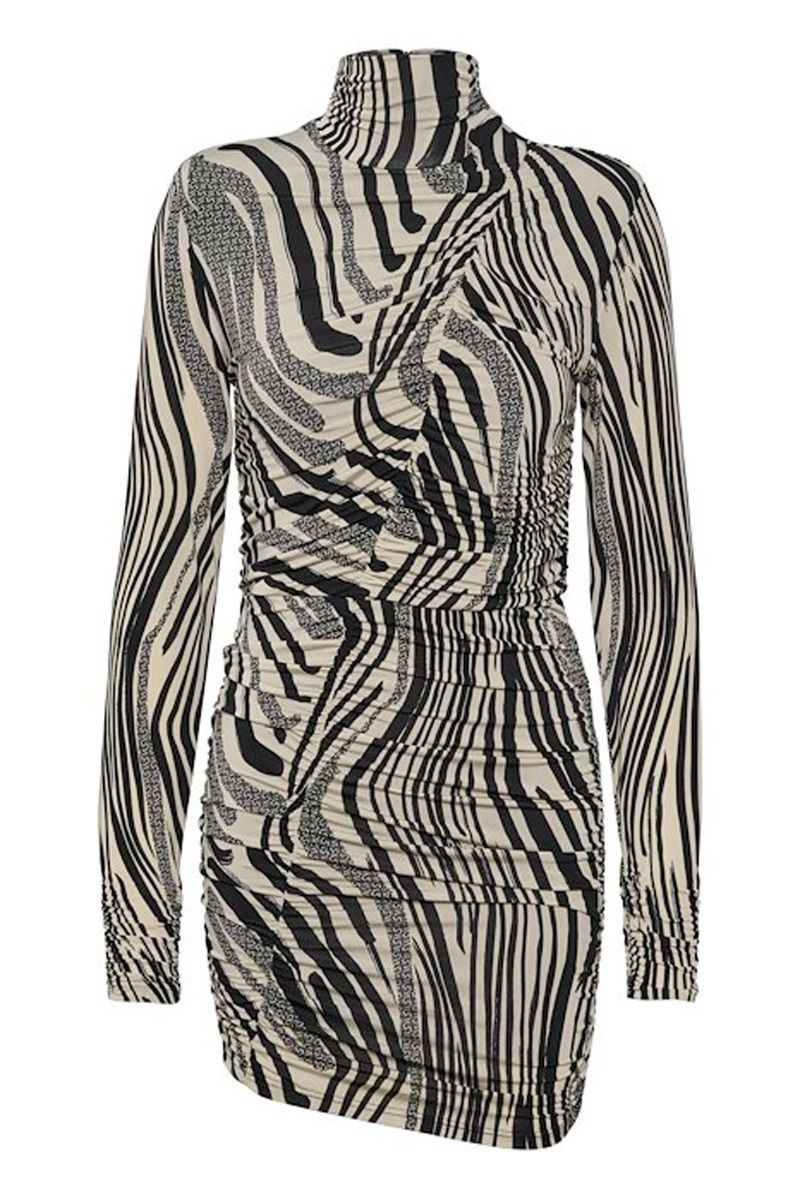 Gestuz - Kjole - OdaGZ Short Dress - Black/Silver Birch Logo