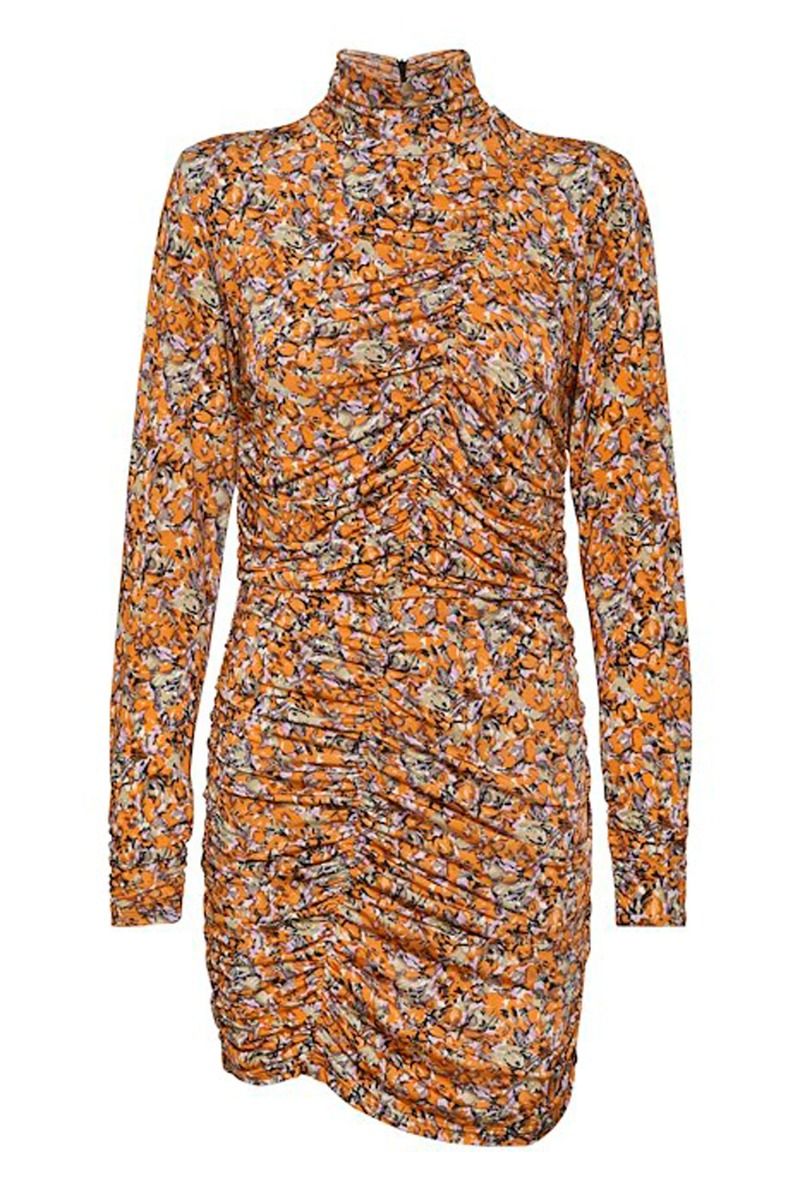 Gestuz - Kjole - OdaGZ Short Dress - Orange Purple Brush