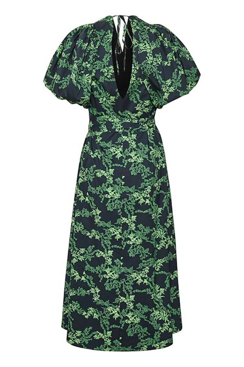 Gestuz - Kjole - OmaiaGZ P Wrap Dress - Green Flower