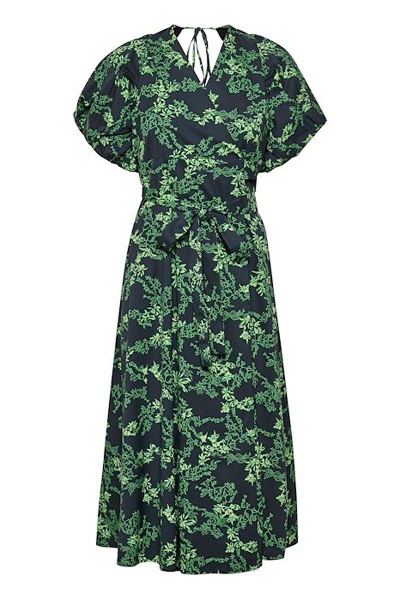 Gestuz - Kjole - OmaiaGZ P Wrap Dress - Green Flower