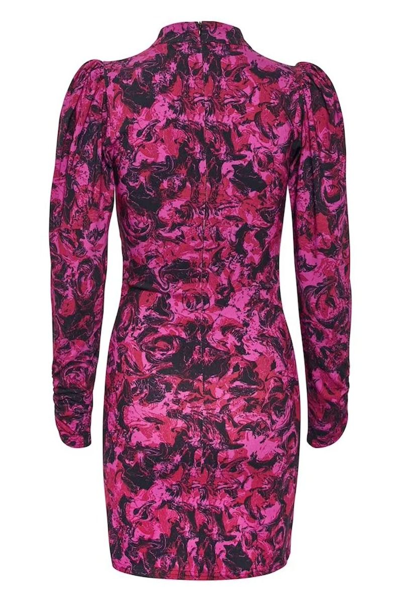 Gestuz - Kjole - RavaGZ Slim Dress - Pink Art