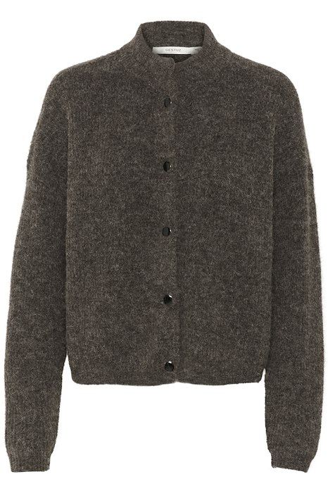 Gestuz - Cardigan - AlphaGZ short cardigan - Chestnut Melange