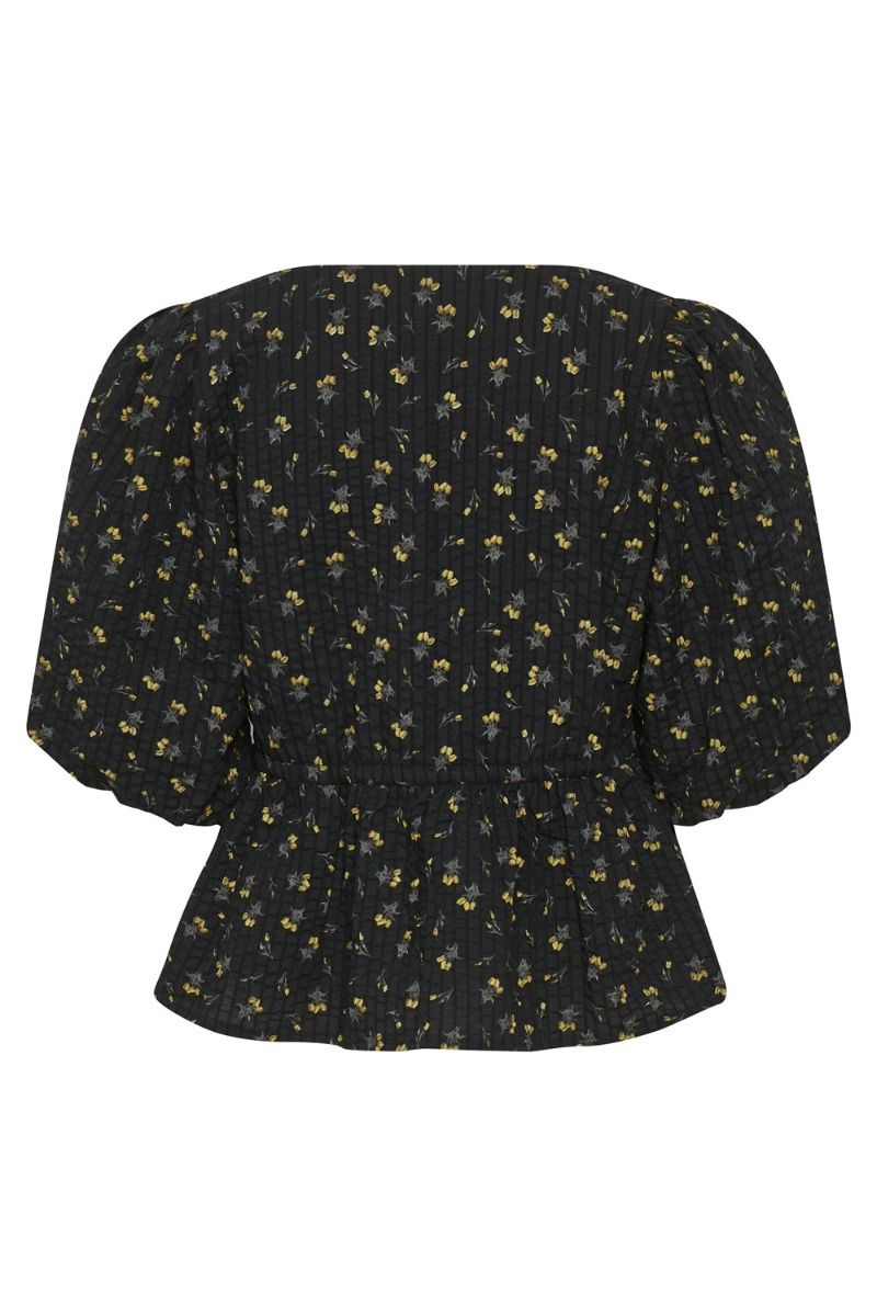 Gestuz - Bluse - Avery Blouse - Tulip Black/Yellow