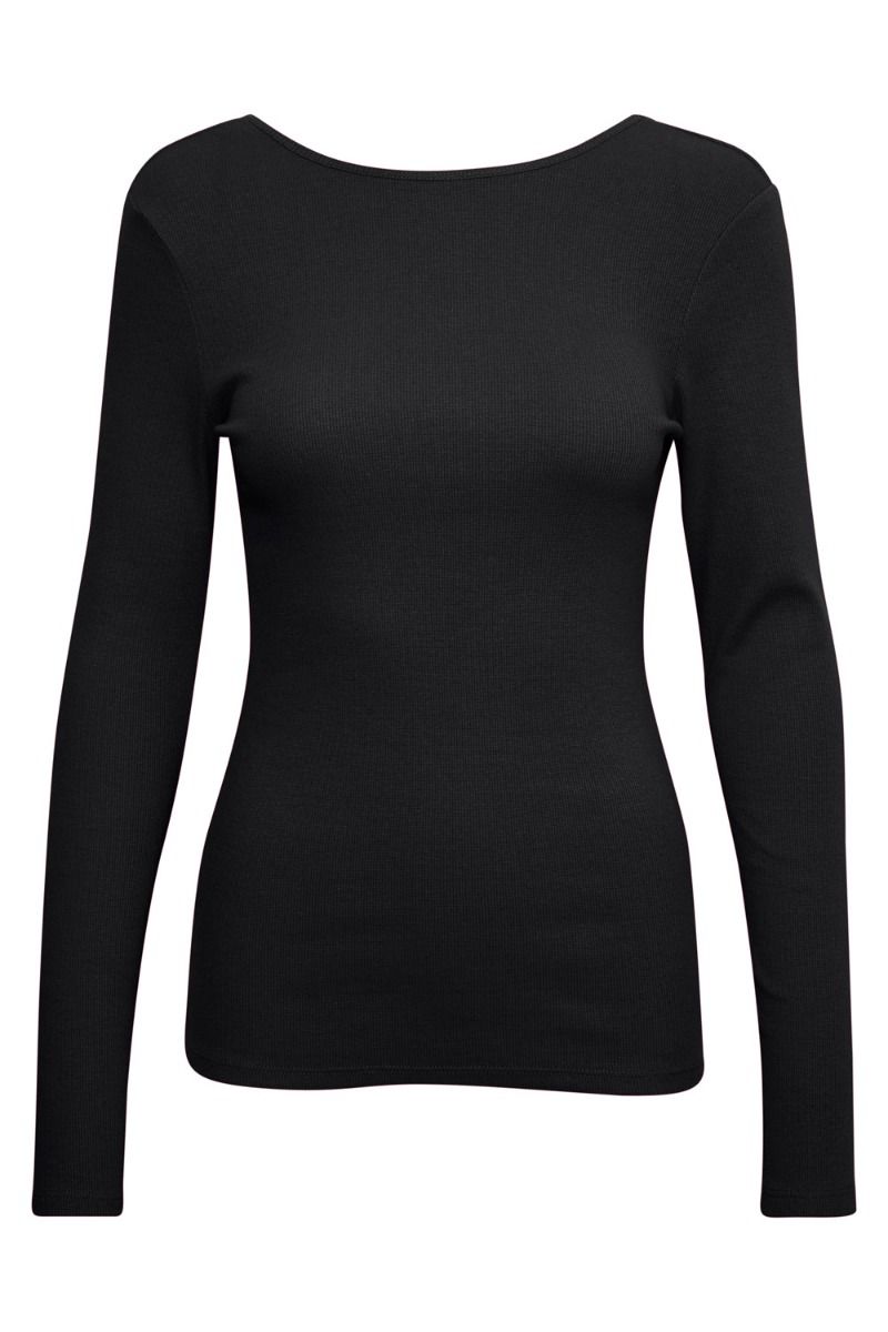 Gestuz - Bluse - Drew LS Drop Back - Black