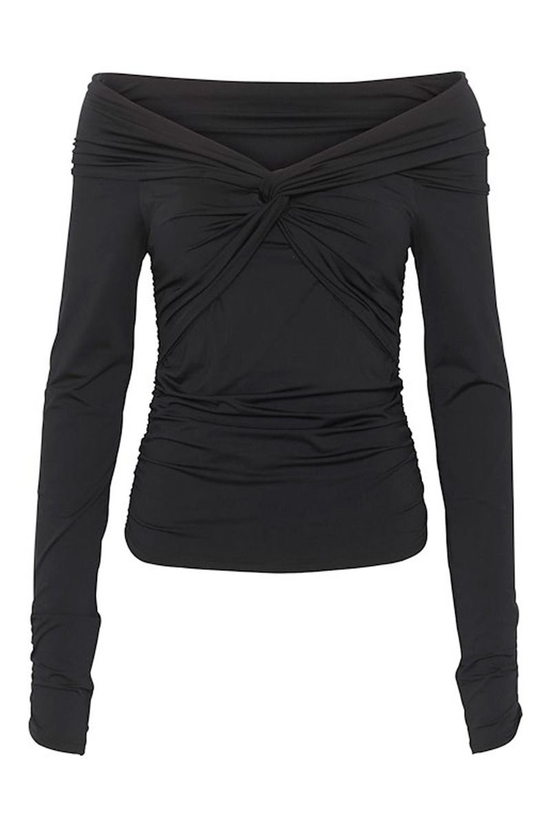 Gestuz - Bluse - InaraGZ ls Knot Blouse - Black