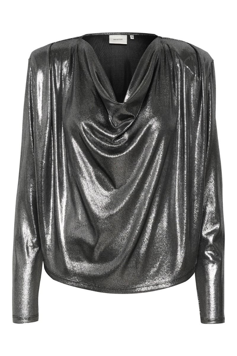 Gestuz - Bluse - MaddixGZ SL Blouse - Silver