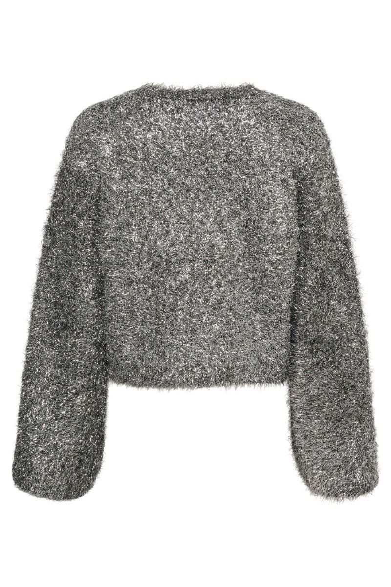 Gestuz - Bluse - MattianiGZ Cropped Pullover - Gun Metal