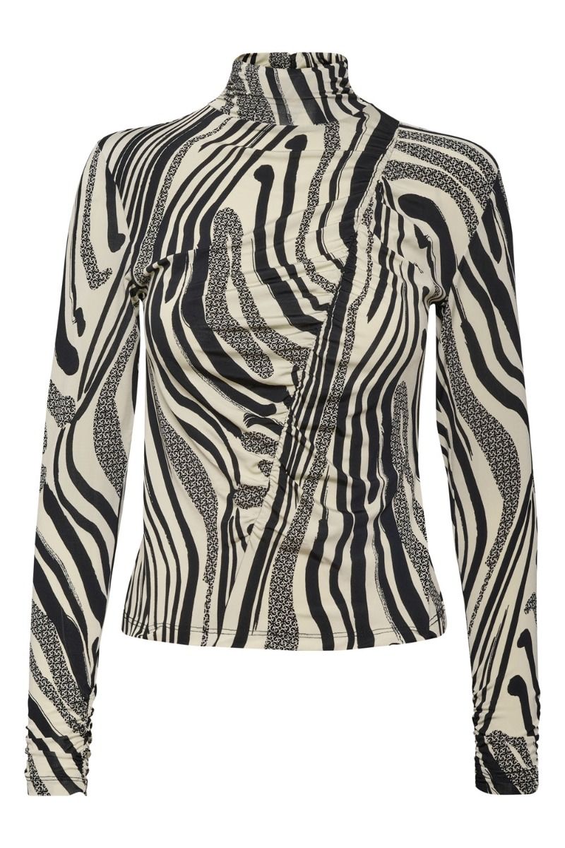 Gestuz - Bluse - OdaGZ P Blouse - Black/Silver Birch Logo