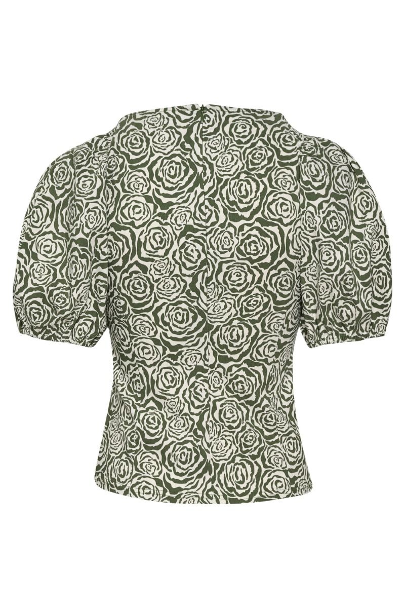 Gestuz - Bluse - Rosille Blouse - Chive Green Rose
