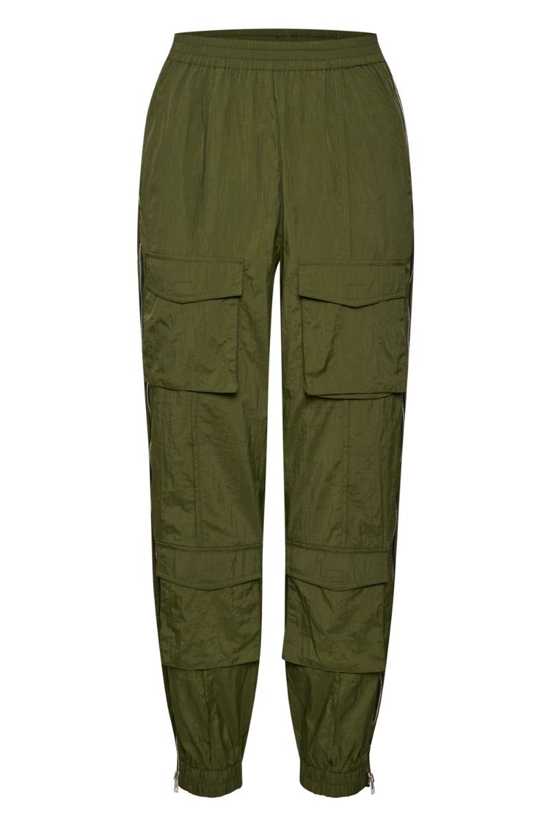 Gestuz - Bukser - AfinaGZ HW Pants - Dark Military Olive