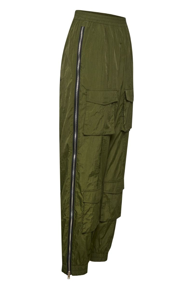 Gestuz - Bukser - AfinaGZ HW Pants - Dark Military Olive