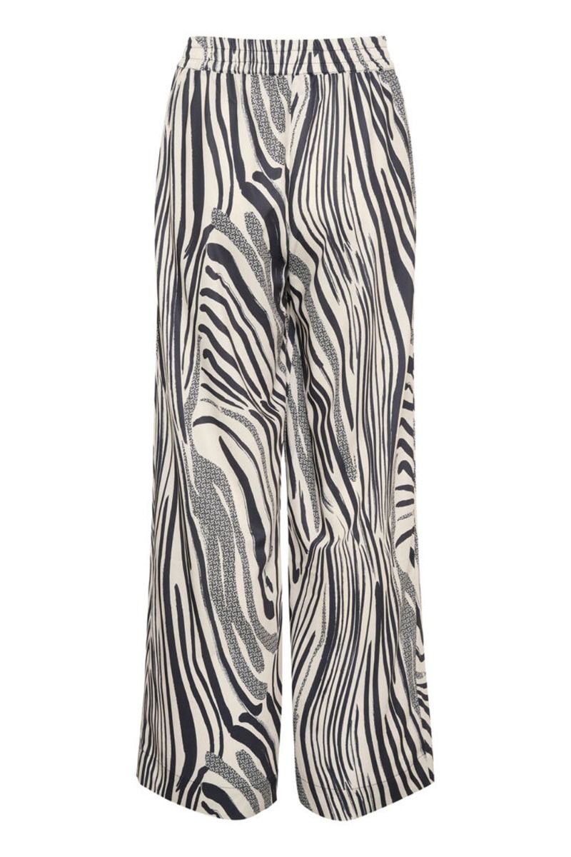 Gestuz - Bukser - BothildeGZ HW Pants - Black/Silver Birch Logo