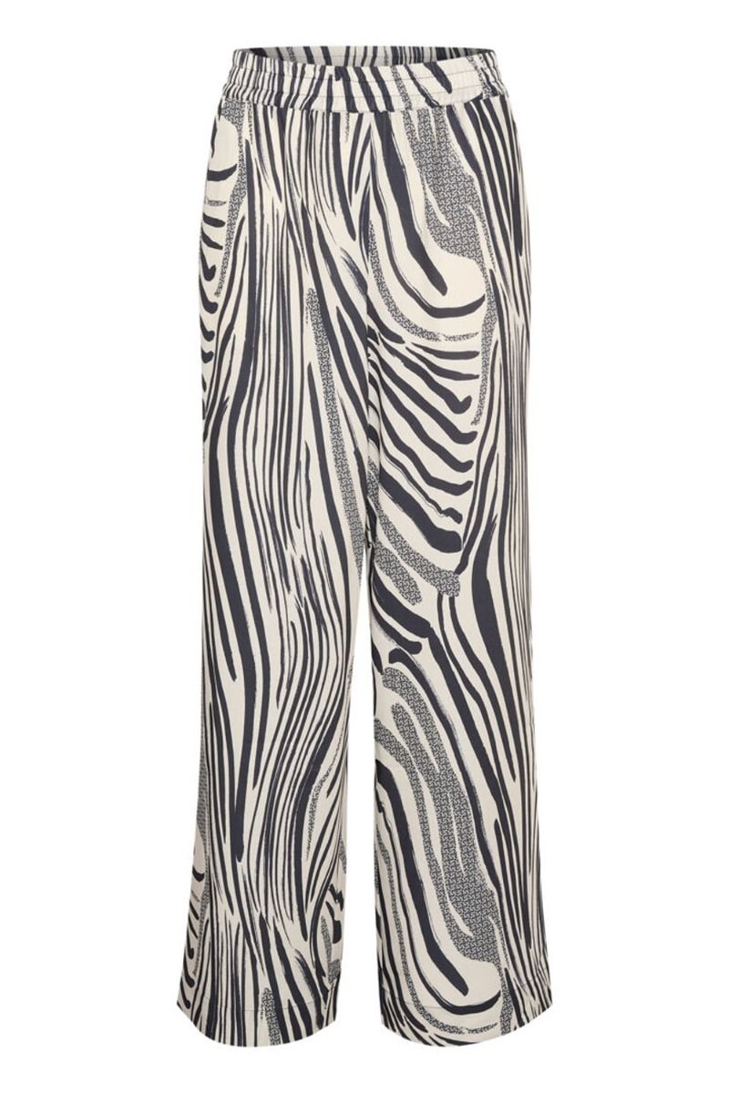 Gestuz - Bukser - BothildeGZ HW Pants - Black/Silver Birch Logo