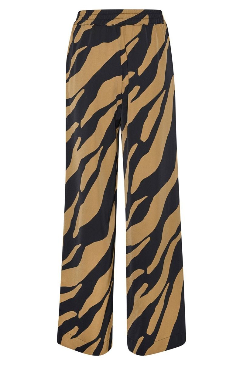 Gestuz - Bukser - Bothilde HW Pants - Maxi Zebra Tiger's Eye