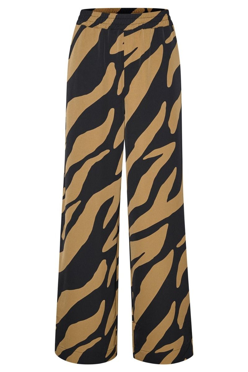 Gestuz - Bukser - Bothilde HW Pants - Maxi Zebra Tiger's Eye