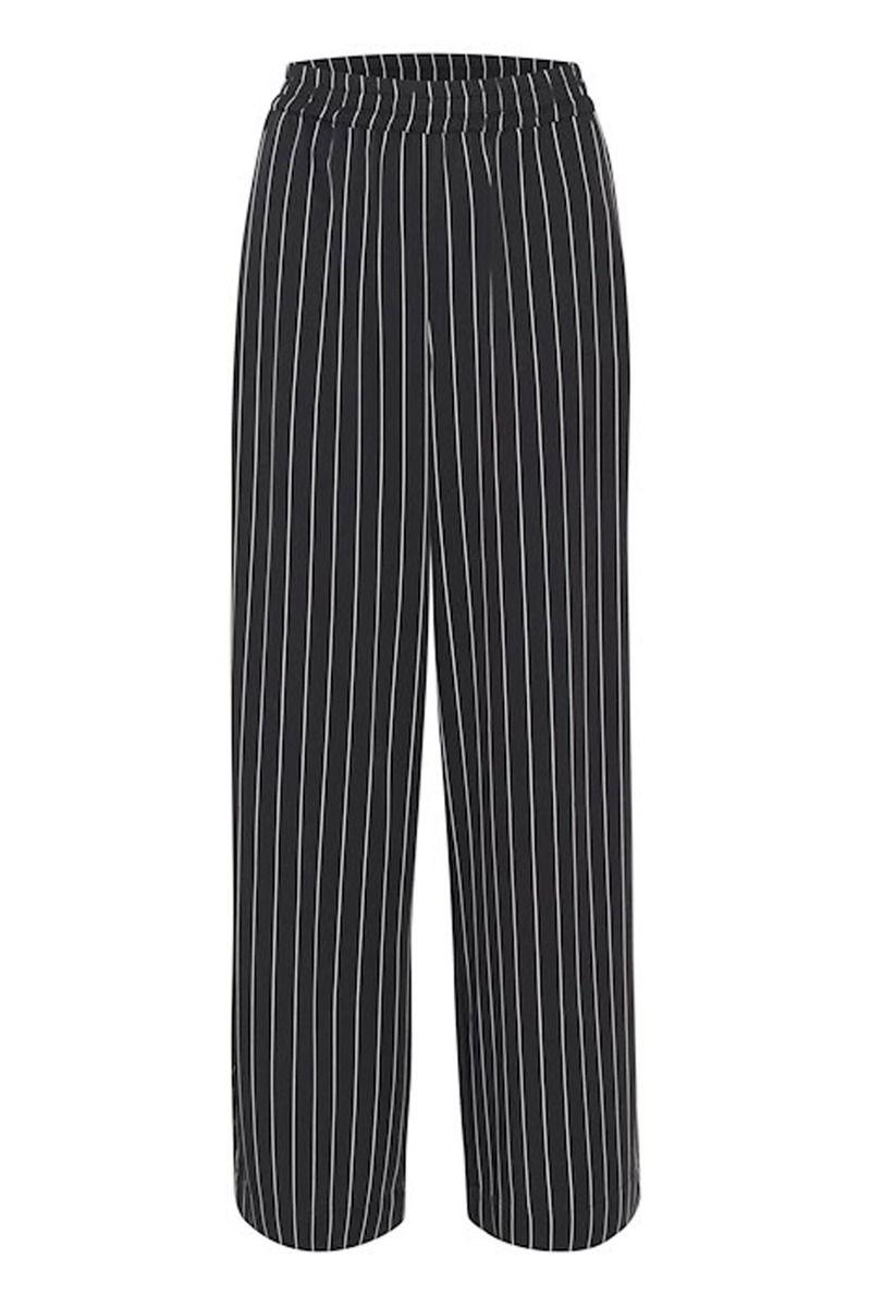 Gestuz - Bukser - FrylaGZ P HW Pants - Black Pinstripe