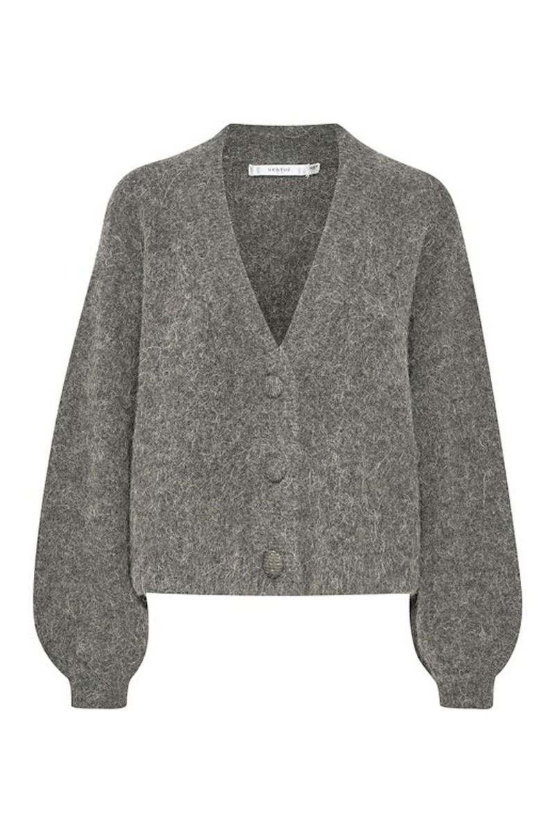 Gestuz - Strik - AlphaGZ V-Cardigan NOOS - Stone Grey Mélange