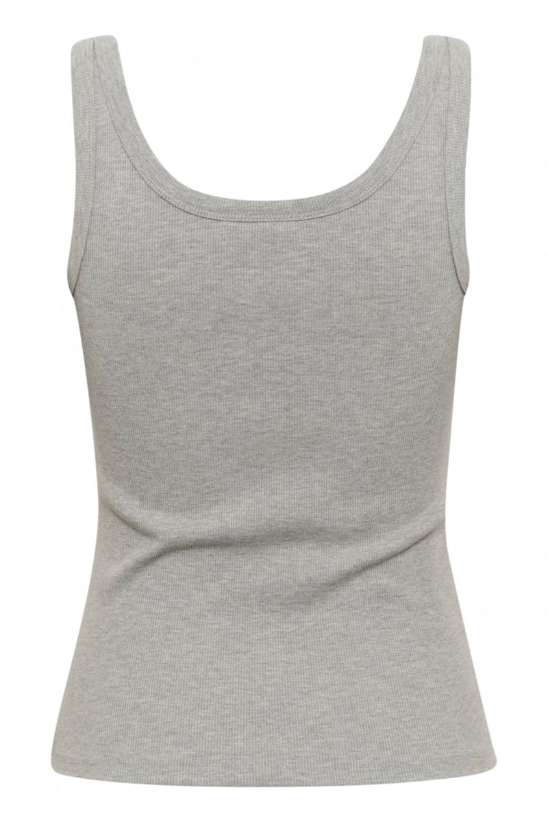 Gestuz - Top - GZdrew Mel Logo Top - Grey Mélange
