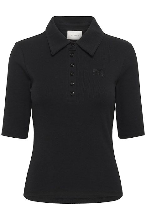 Gestuz - T-shirt - GZdrew Polo Top - Black