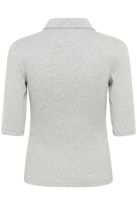 Gestuz - T-shirt - GZdrew Polo Mel Top - Grey Mélange