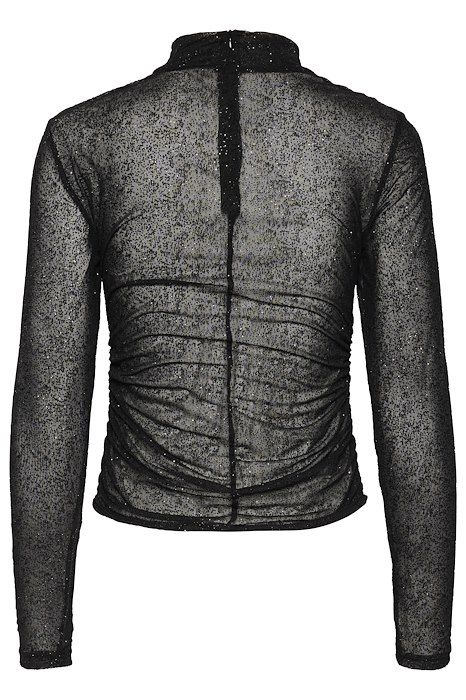 Gestuz - Bluse - GlimmaGZ High Neck Blouse - Black glitter