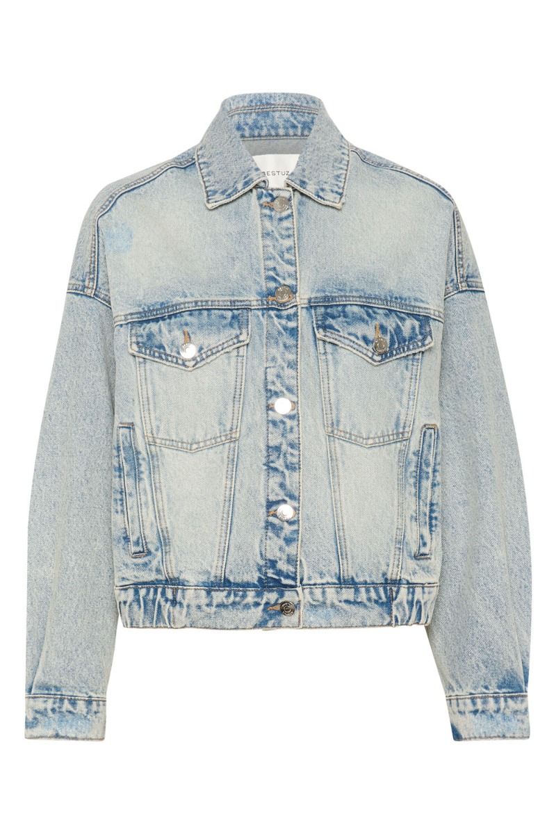 Gestuz - Jakke - AcidaGZ Jacket - Light Blue Acid Wash