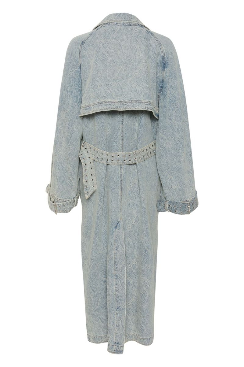 Gestuz - Jakke - GiannaGZ Trenchcoat - Blue/White Marble