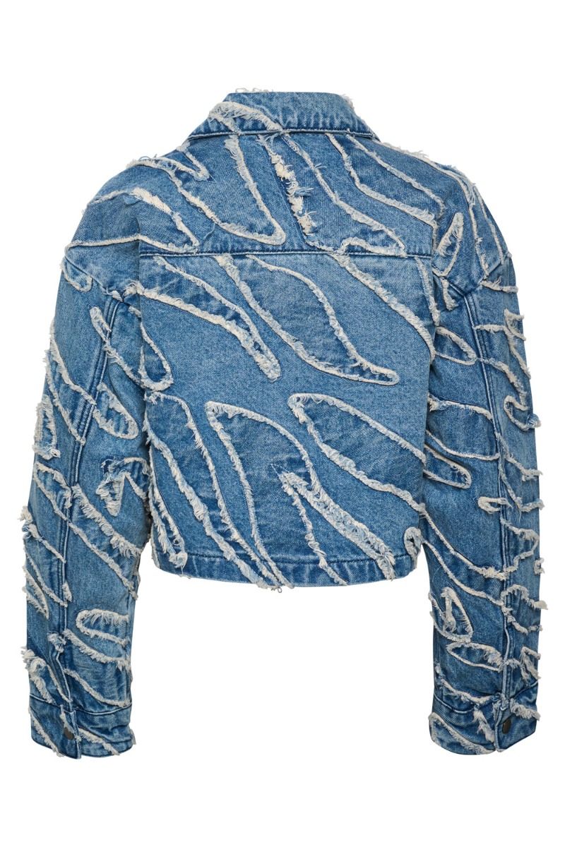 Gestuz - Jakke - LarisaGZ Short Jacket - Frayered Denim Blue