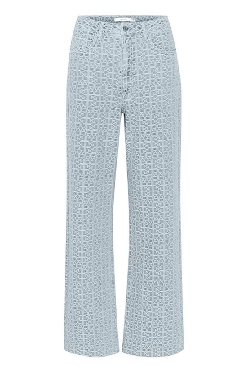 Gestuz - Jeans - NilaGZ MW Wide Jeans - Iceblue Logo