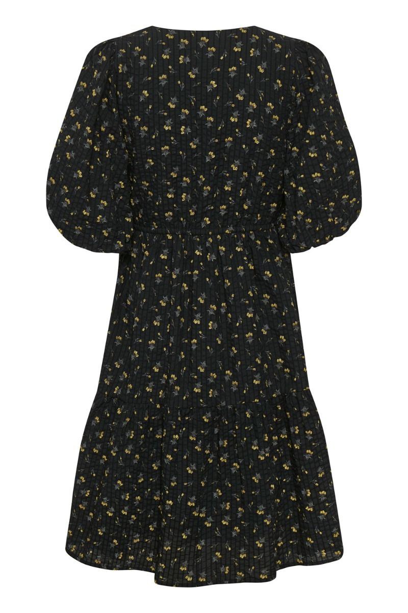 Gestuz - Kjole - Avery Short Dress - Tulip Black And Yellow