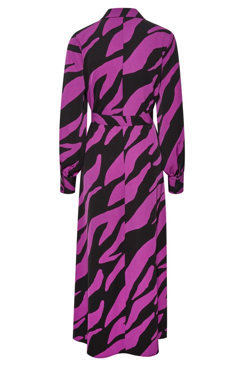 Gestuz - Kjole - BothildeGZ Long Dress - Maxi Zebra Black/Byzantium