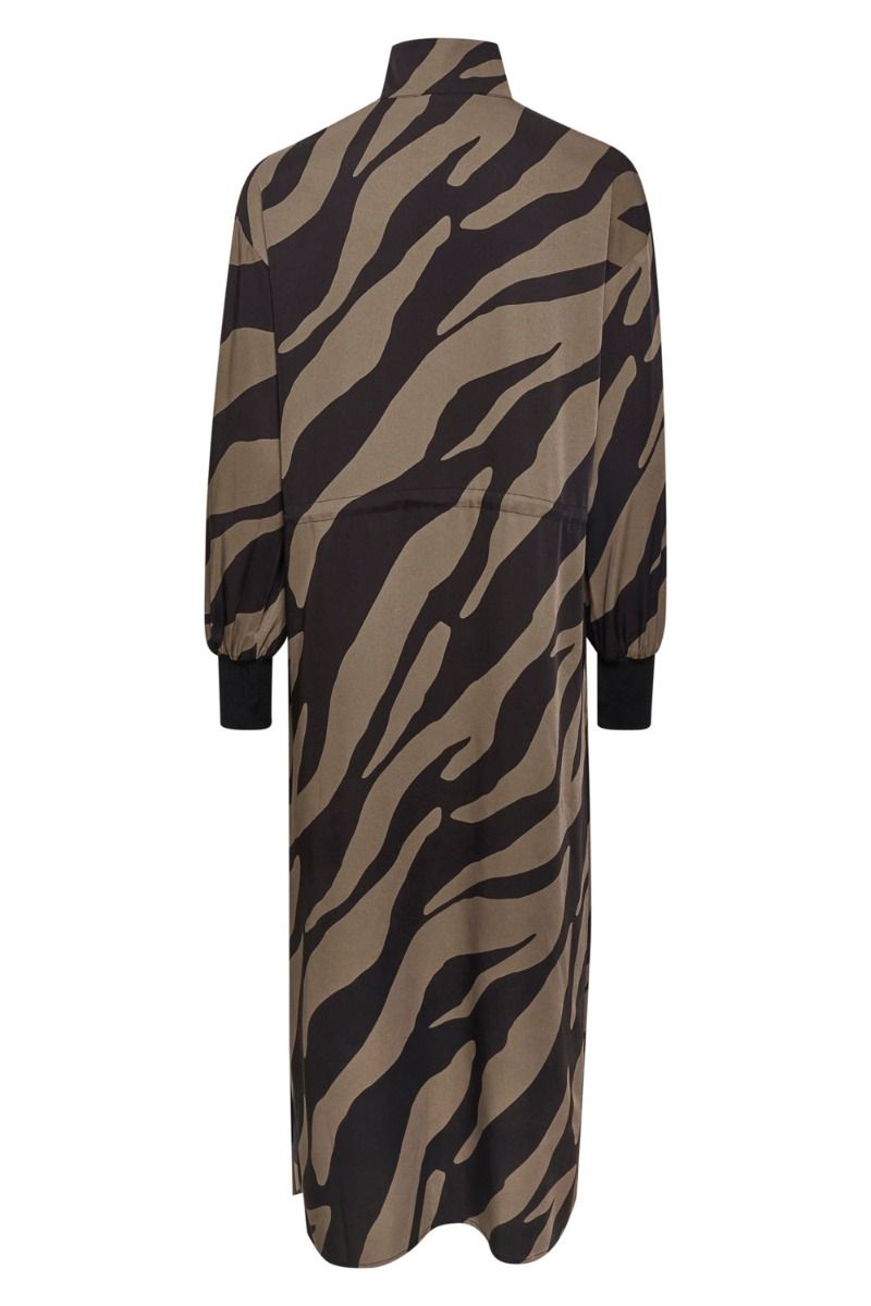 Gestuz - Kjole - Bothilde Midi Dress - Maxi Zebra Black/Walnut