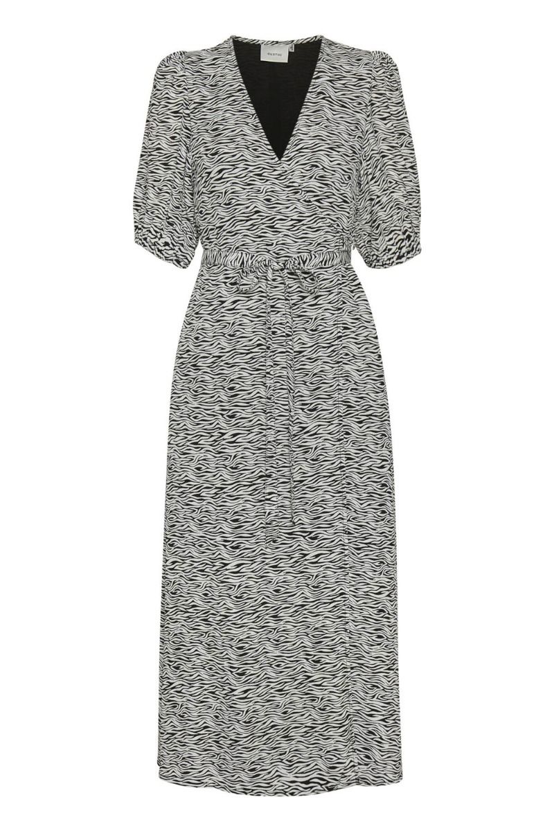 Gestuz - Kjole - Dis Wrap Dress - Grey Wave