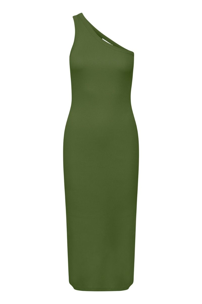Gestuz - Kjole - DrewGZ One Shoulder Dress - Chive