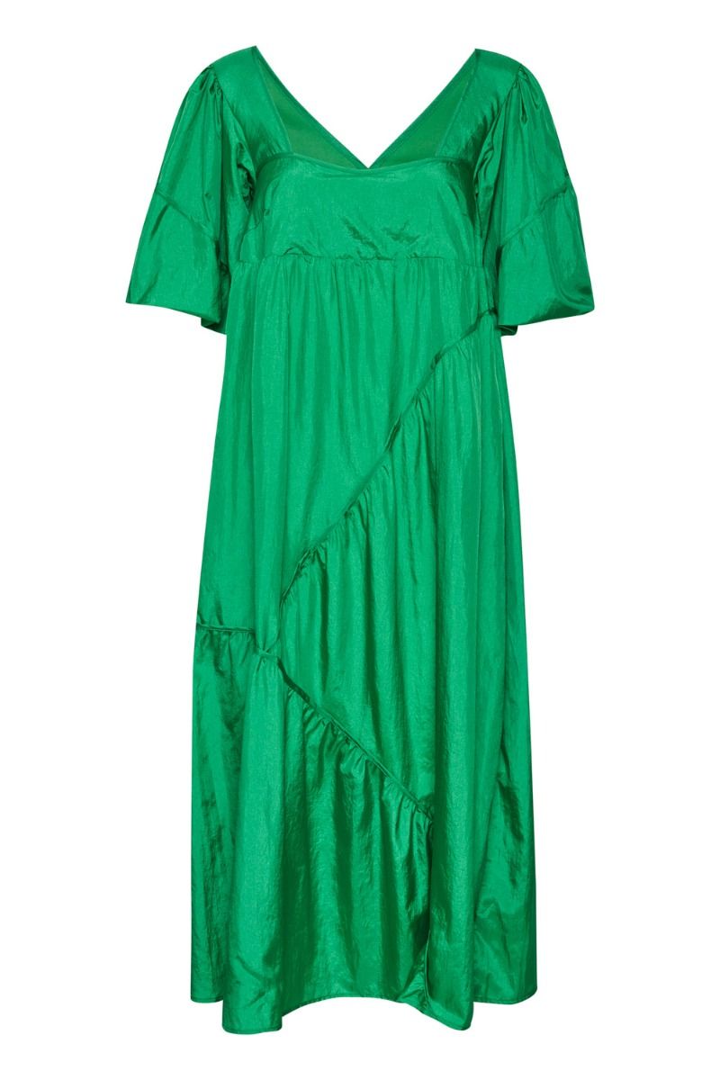 Gestuz - Kjole - HeslaGZ SS Long Dress - Simply Green