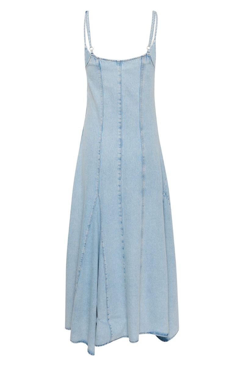 Gestuz - Kjole - KailaGZ sl Long Dress - Light Blue Washed